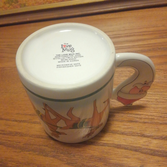 Vtg 80s 🔥 🦌 🎄 Coffee Mug ☕ 💕 Love Mug Santa Claus Reindeer Christmas Rare 💎 - Picture 5 of 8